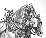 Pulling Draft Horses Art Print Detail