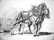 Pulling Draft Horses Art Print